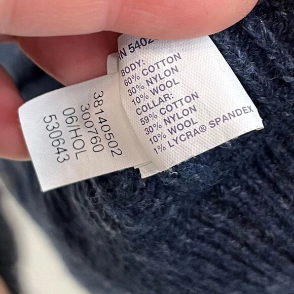 Gap Navy Blue Sweater Cotton Wool Blend Men's L - Picture 3 of 4